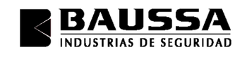 Logotipo en blanco y negro: texto "BAUSSA", "INDUSTRIAS DE SEGURIDAD"