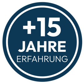 Blue and white circular badge, 
