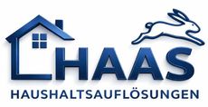 Logo for HAAS, featuring a house icon, running rabbit, and text "HAUSHALTSAUFL&Ouml;SUNGEN NORD."