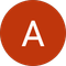 Weißer Buchstabe „A“ auf rundem, orangefarbenem Hintergrund.
