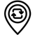 Standortmarkierung mit Recycling-Symbol.