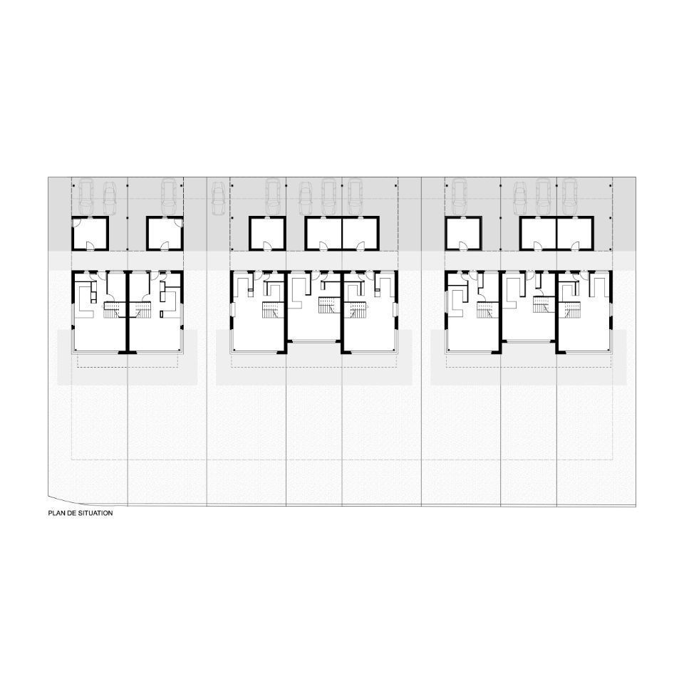 Construction de 8 habitations contiguës: projet et enquête - Roche