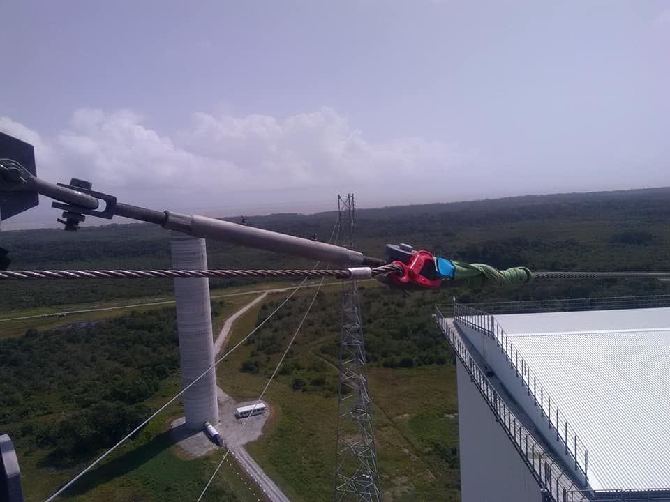 Câble reliant une antenne et un bâtiment