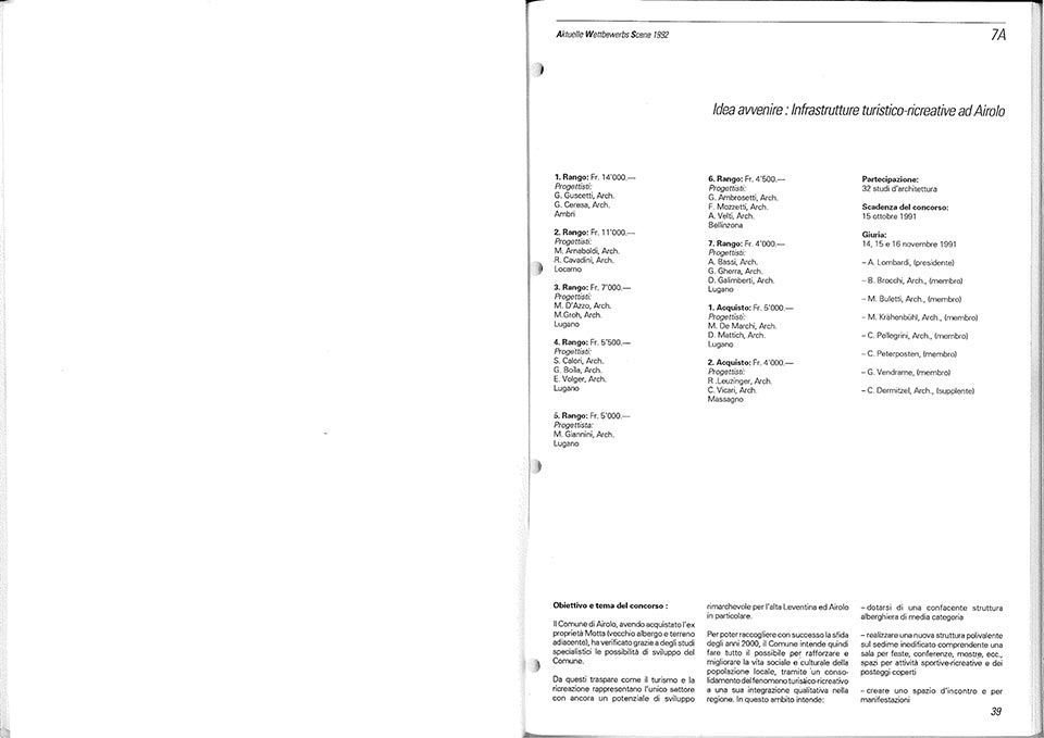 concorso Casa dello studente Lugano - Sergio Calori