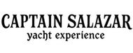 Logo for "Captain Salazar Yacht Experience" in elegant black serif lettering on a white background.