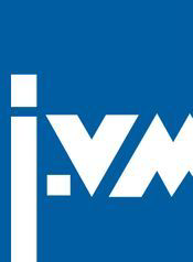 Ein blauer Hintergrund mit einem weißen Logo darauf.