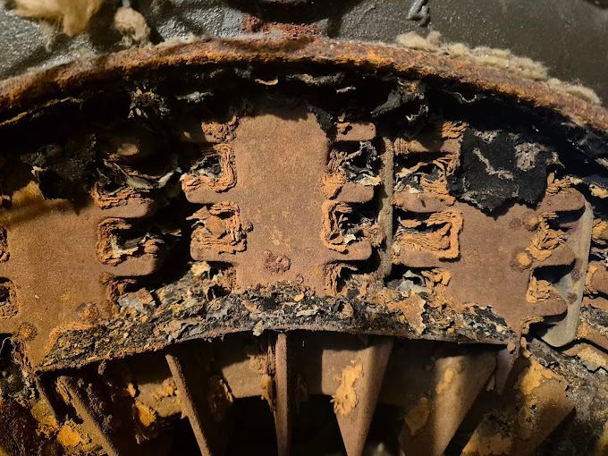 Pièce de chauffage avant l'entretien