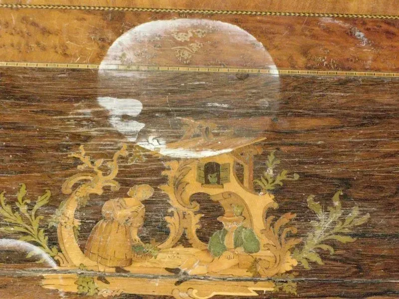 Nähtischchenplatte, Restaurierungswerkstatt Jörg Nowack und Partner