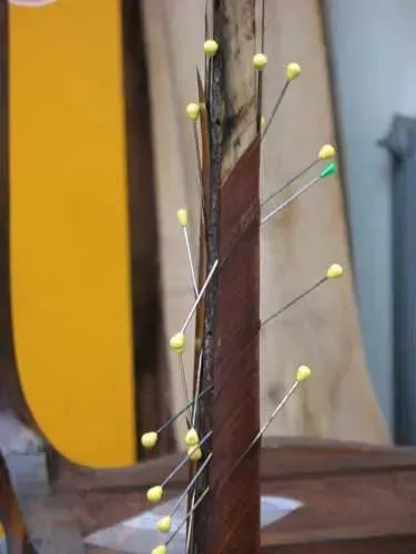 Bearbeitungsschritt Schreibtisch, Restaurierungswerkstatt Jörg Nowack und Partner