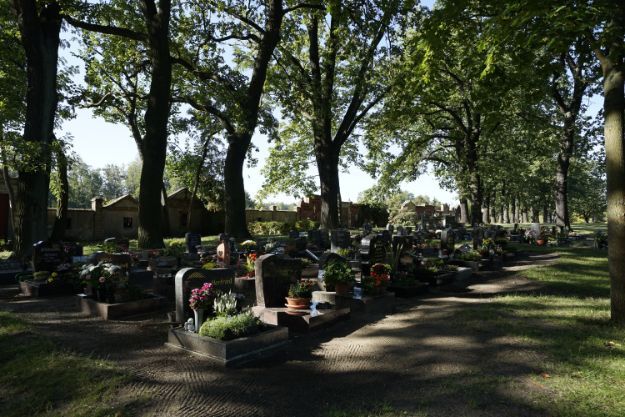 mit Blumen geschmückte Gräber