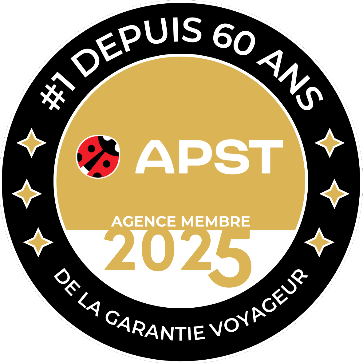 A logo for apst agence membre 2025 de la garantie voyageur
