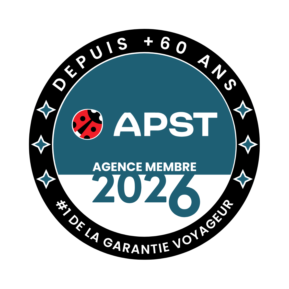 A logo for apst agence membre 2025 de la garantie voyageur
