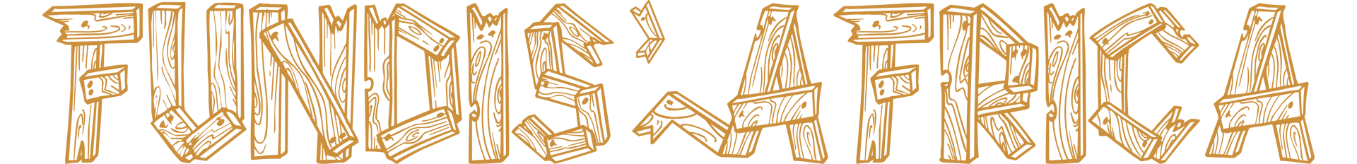 logo fundis africa or texture bois artisanal clouté 