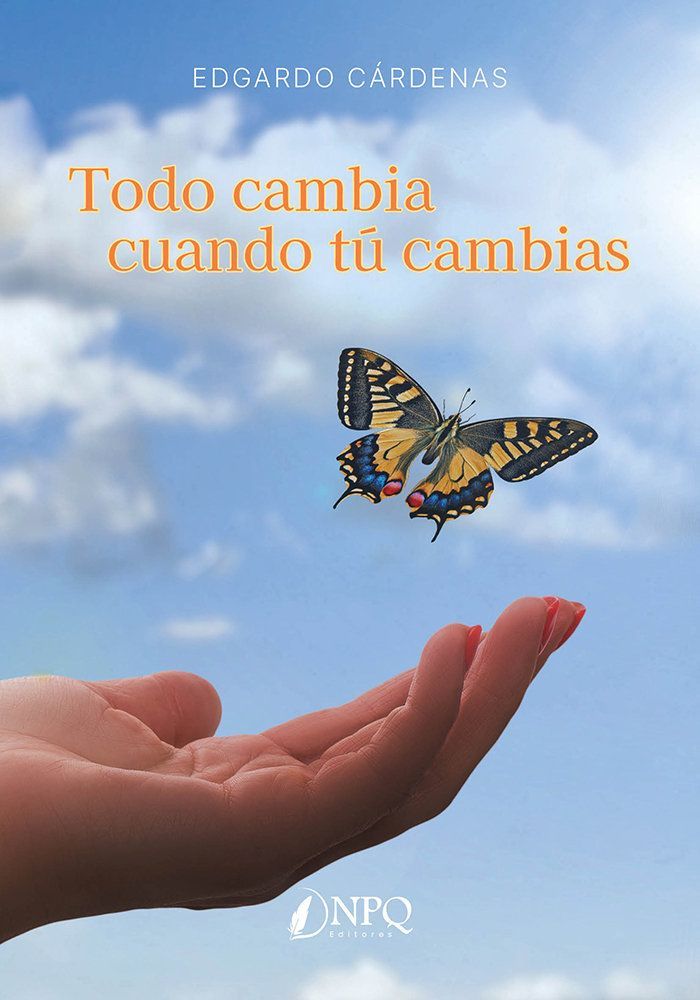 Book cover: Hand releasing a butterfly against a blue sky with text 