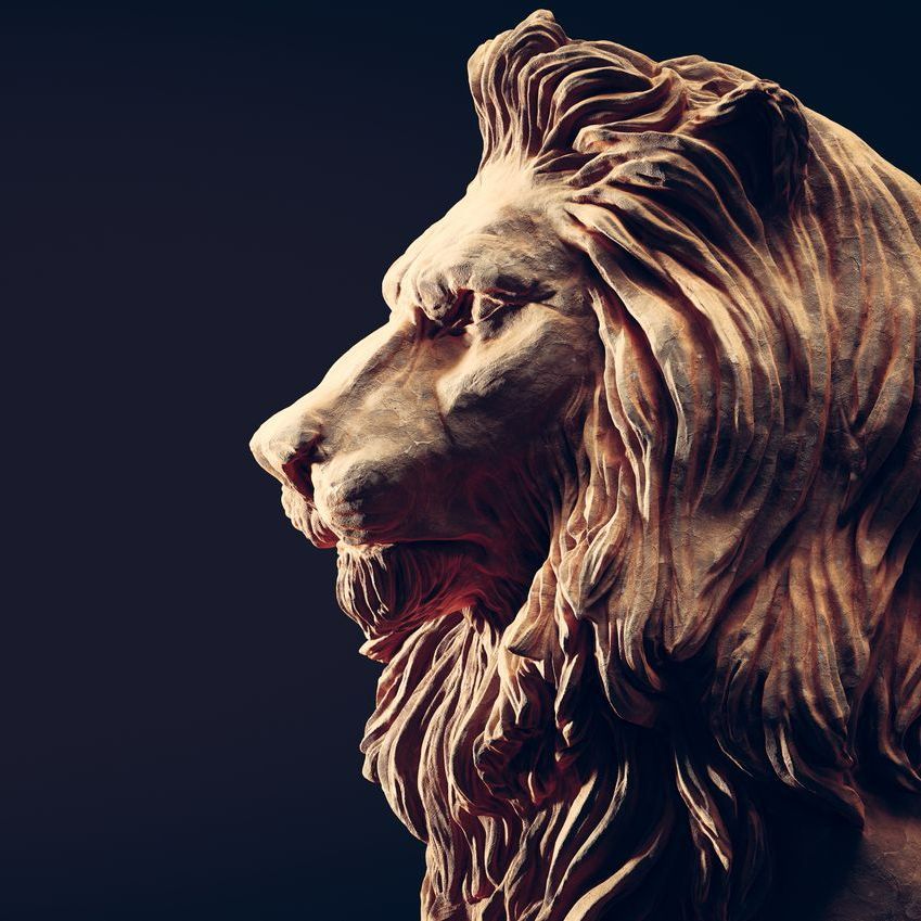 Sculpture d'un lion