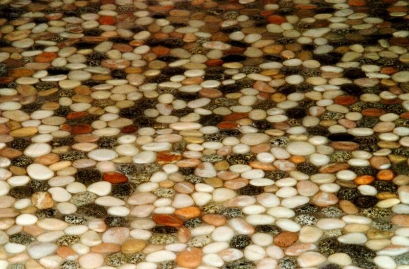 Un gros plan d'un sol rocheux avec beaucoup de petits rochers