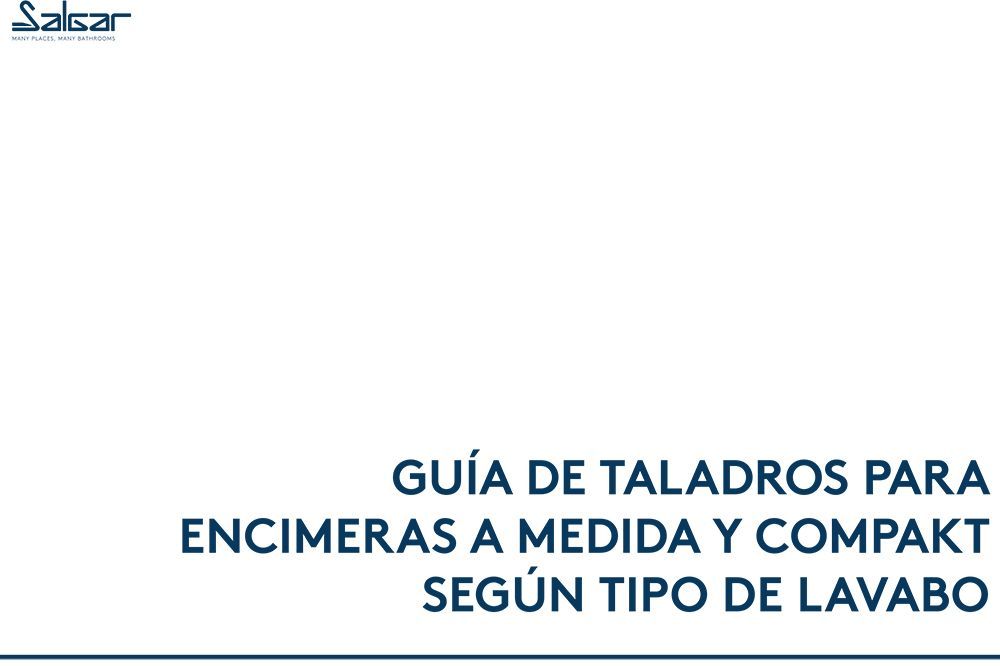 Página de título: Guía para taladrar encimeras personalizadas y compactas según el tipo de fregadero.