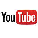 Ein rot-weißes YouTube-Logo auf weißem Hintergrund.