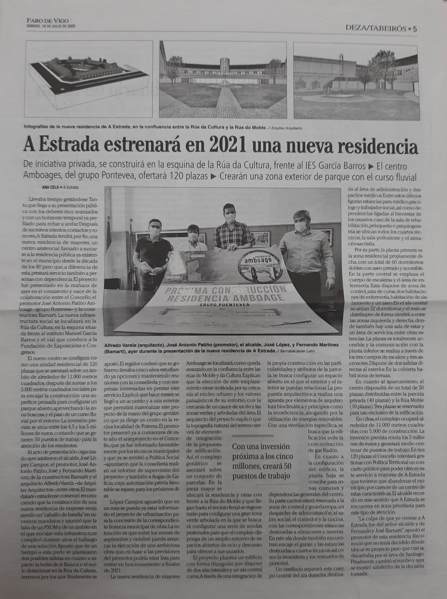 Un artículo de periódico sobre una carretera que se construirá en 2021