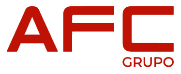 Un logotipo rojo de AFC Grupo sobre un fondo blanco.