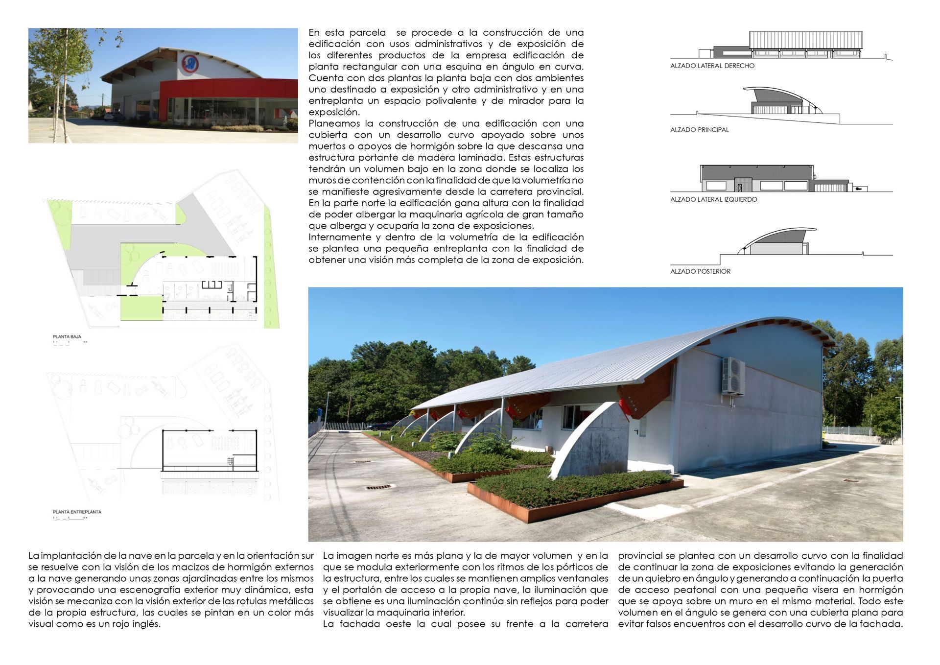 Un edificio blanco con techo rojo está rodeado de árboles.