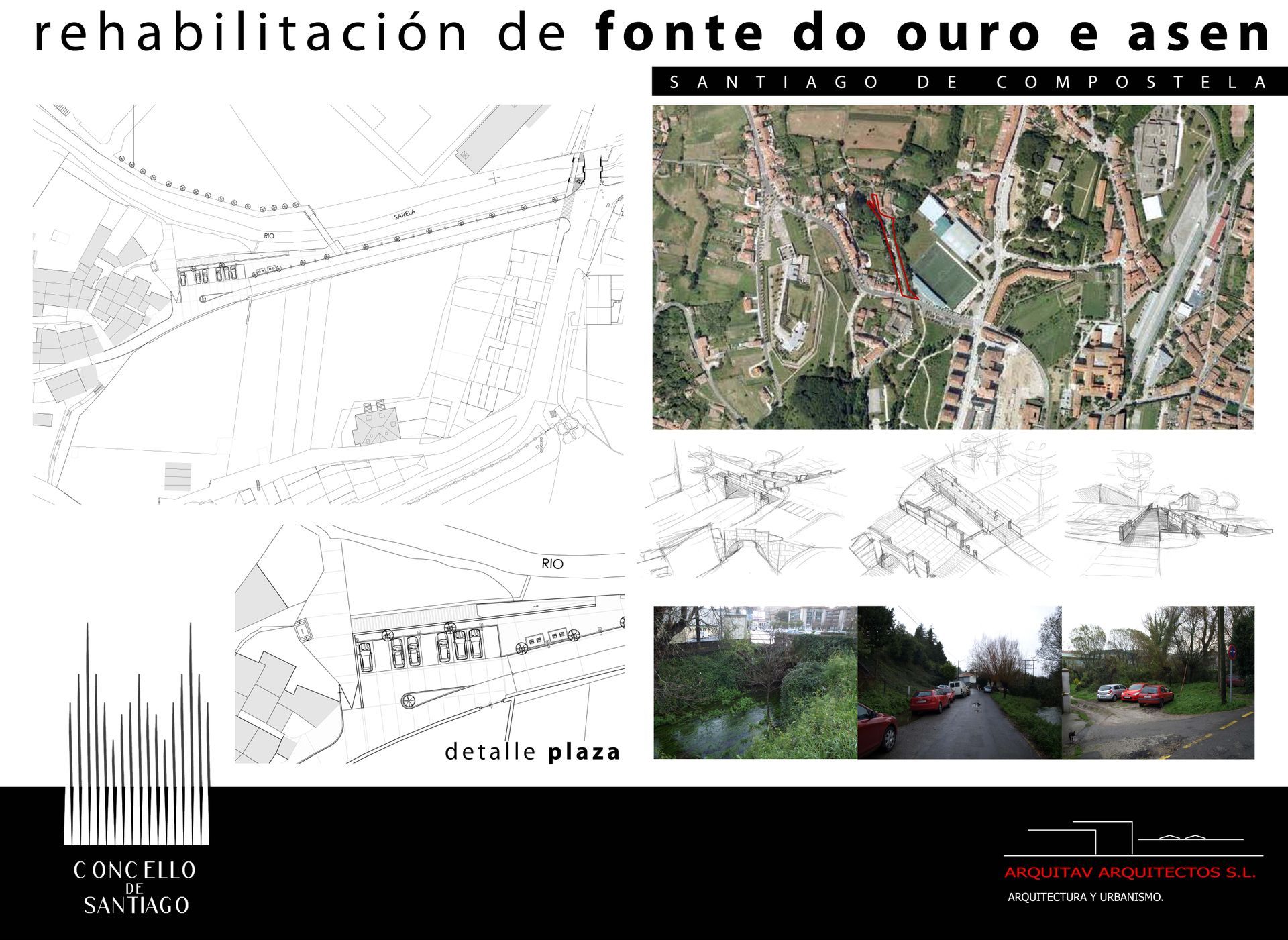 Un cartel que dice rehabilitación de fuente de oro y burro en él