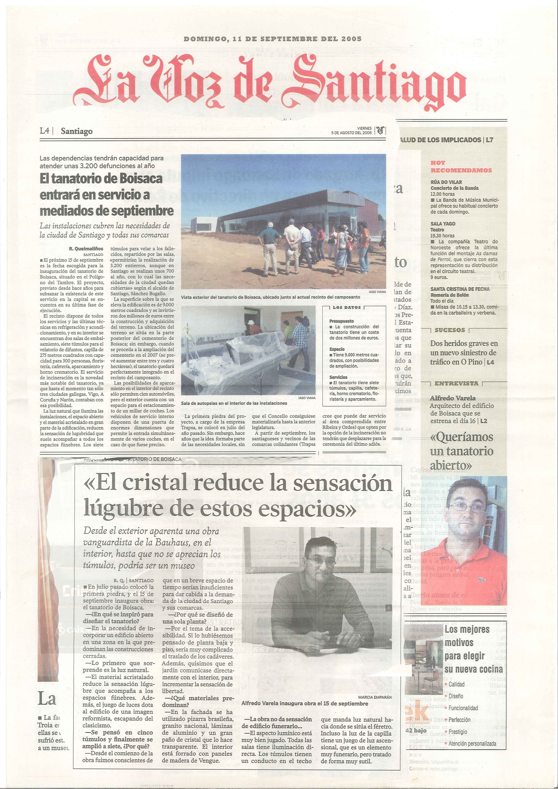 La portada de un periódico titulado La Voz de Santiago