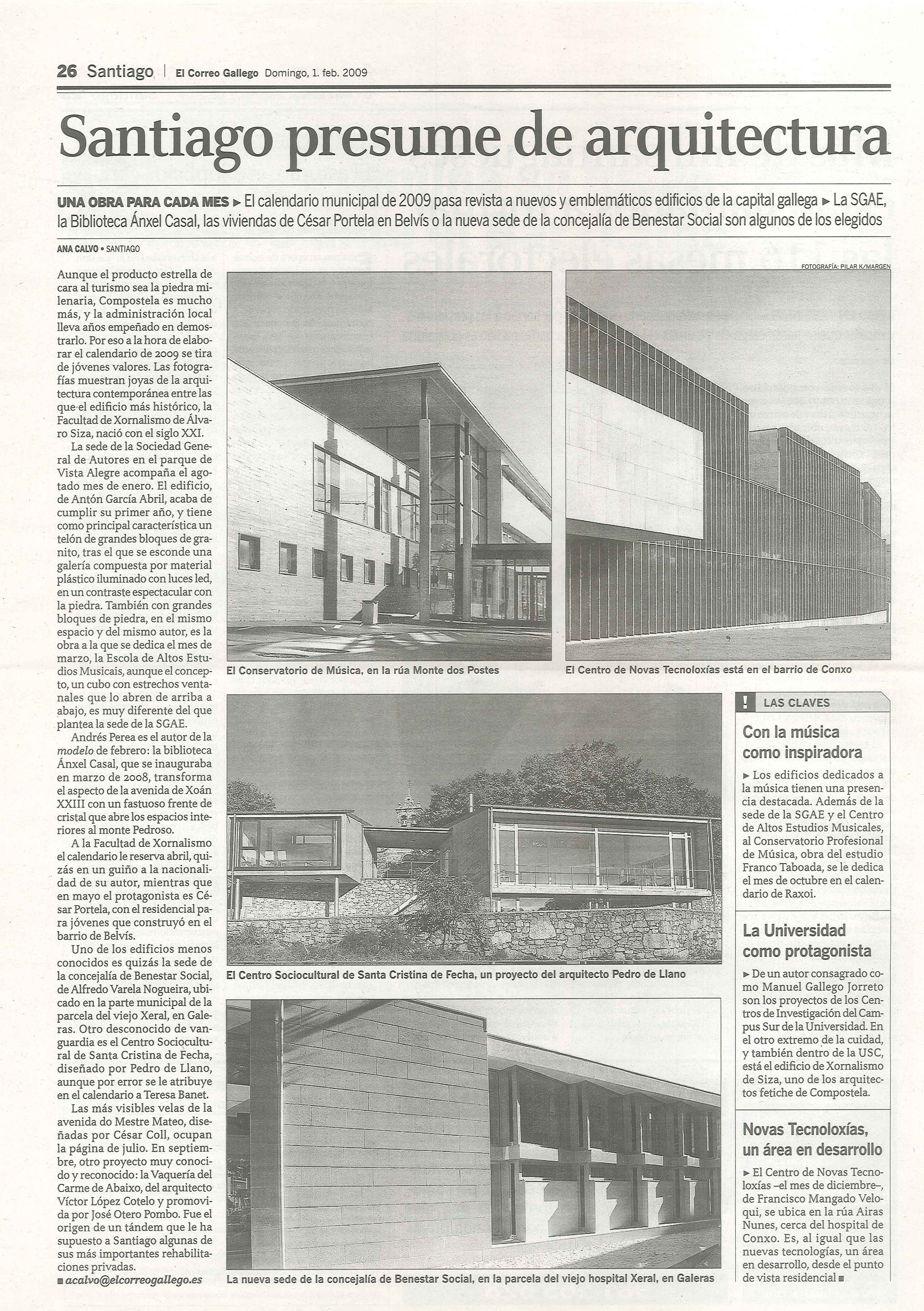 Un artículo periodístico sobre Santiago presupone arquitectura.
