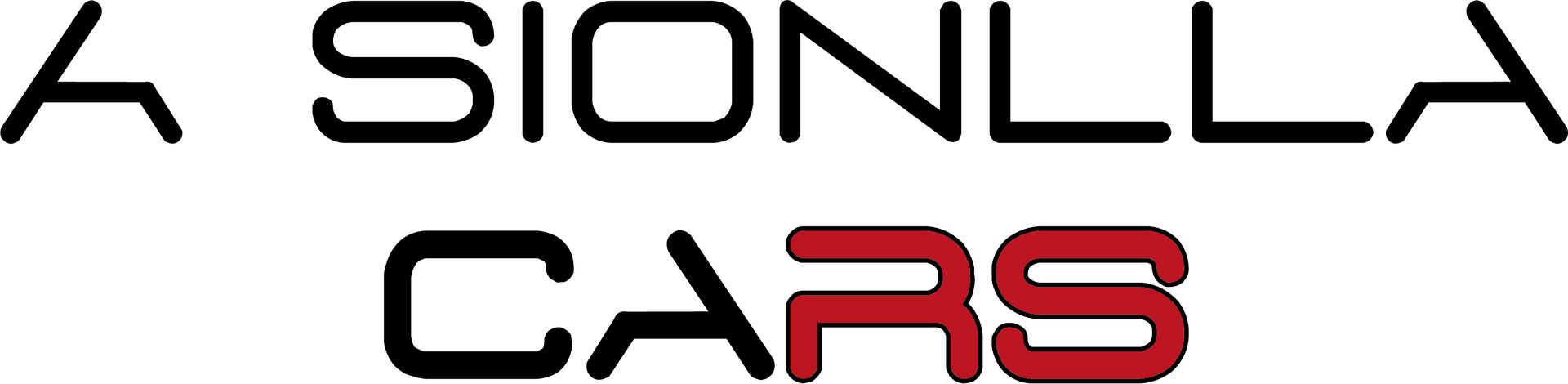 Un logotipo negro y rojo para los coches asianlla.