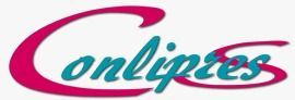 La palabra "Conlipres" escrita en una fuente cursiva de color verde azulado