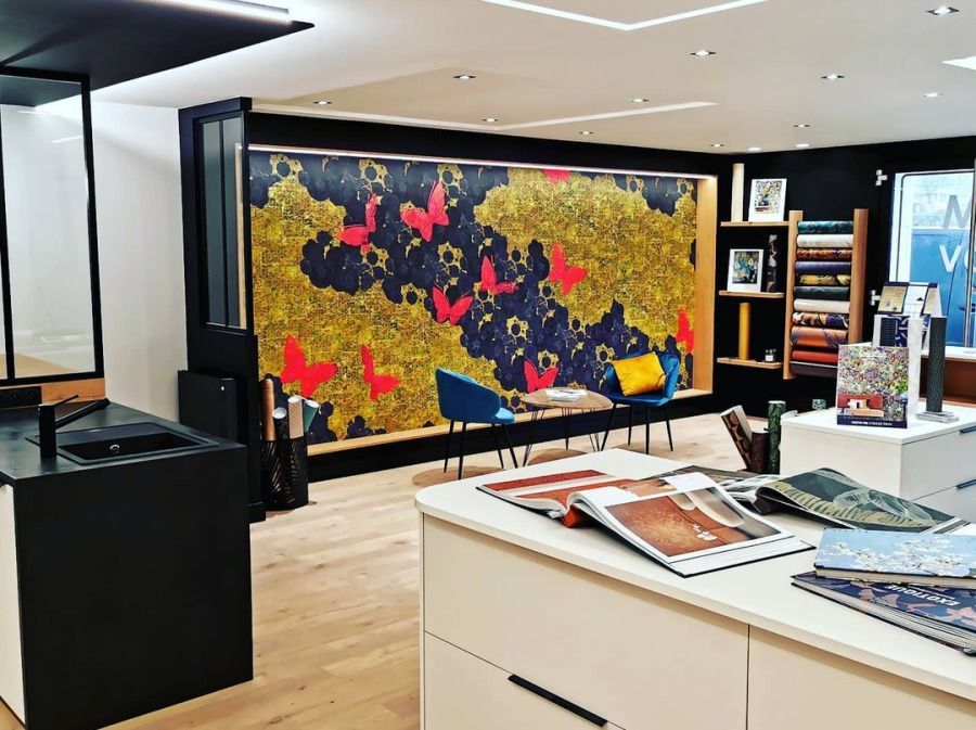 Papier peint du showroom de BG déco