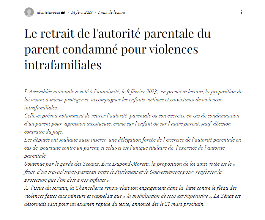 Article de presse 14 février
