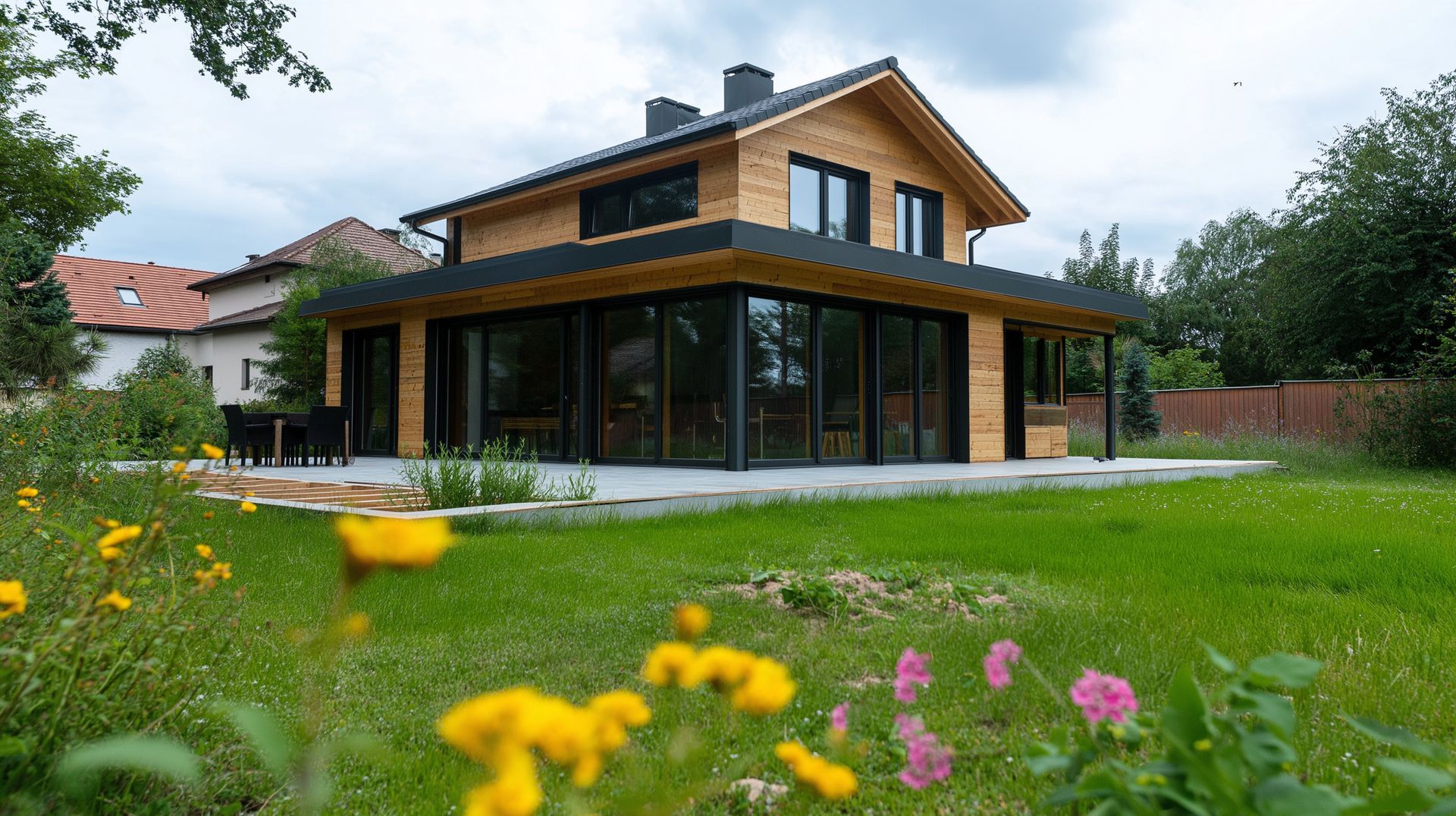 Une maison en bois.