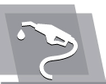 Icono blanco de un grifo con una gota cayendo sobre un fondo gris