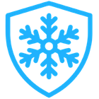 Un escudo azul y blanco con un copo de nieve encima.