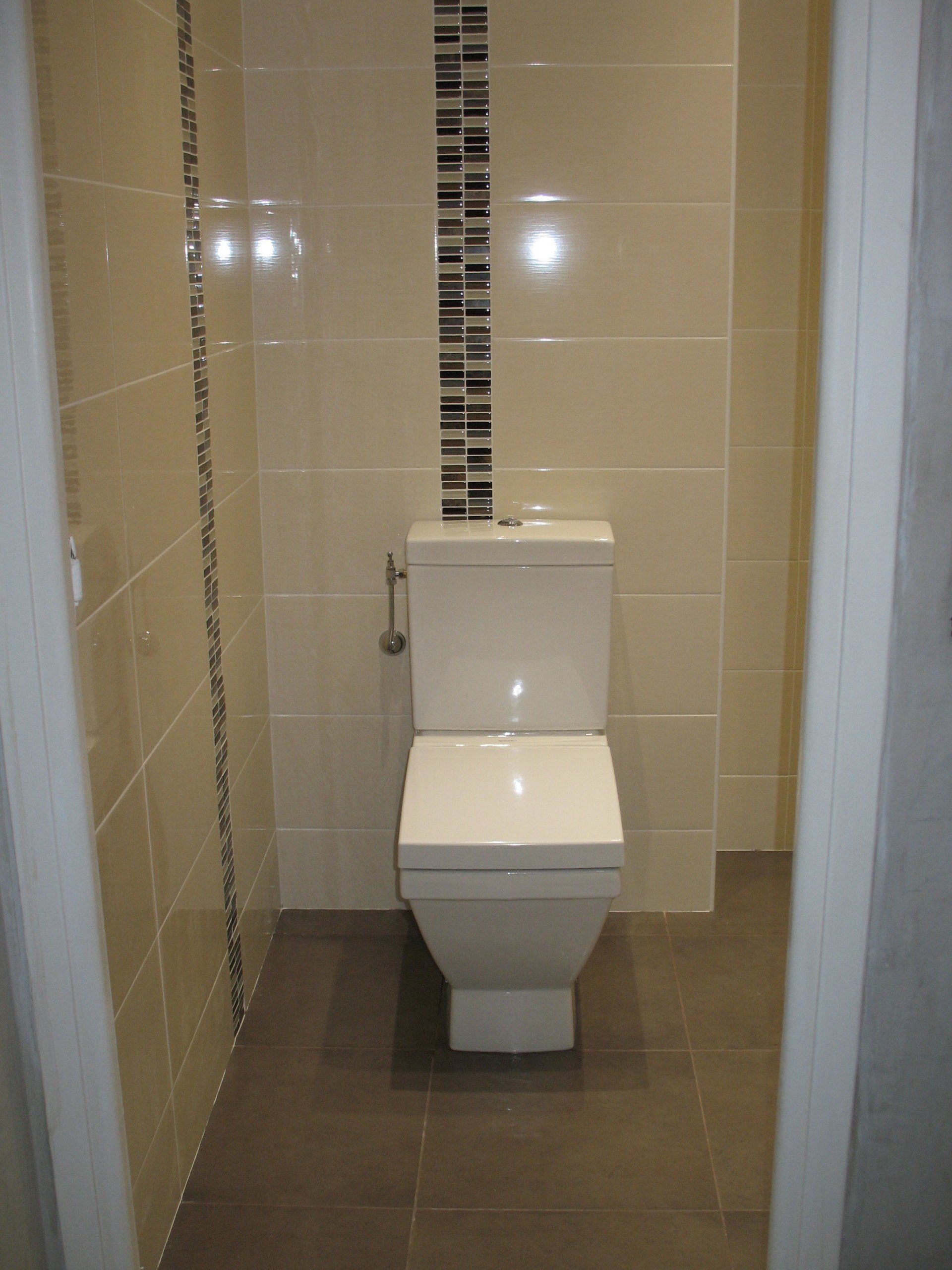 WC avec son carrelage et sa frise en verre