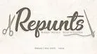 Un logotipo para una empresa llamada repuntes con tijeras y agujas.