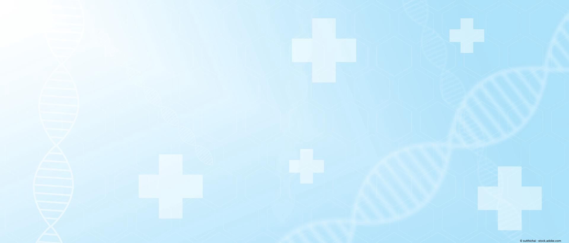 Medizinischer Hintergrund mit DNA Symbolen für Prävention und Diagnostik