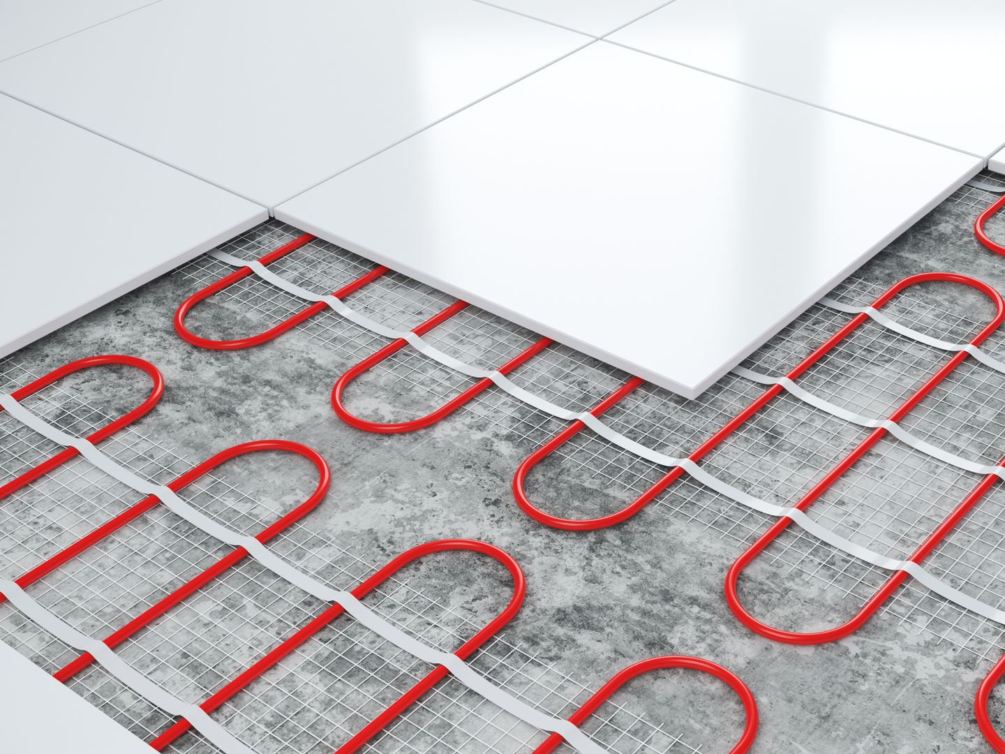 Visuel de plancher chauffant sous un carrelage