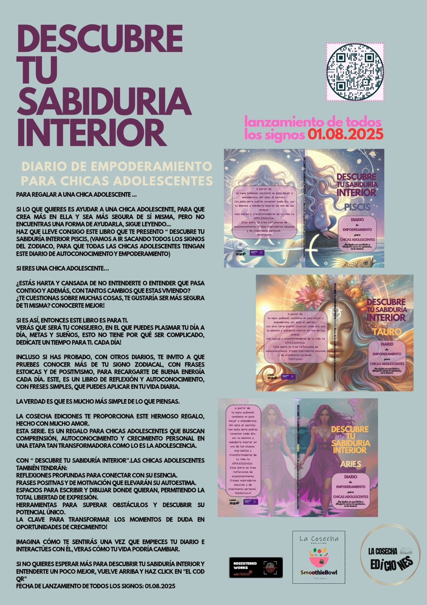 A poster that says descubre tu sabiduria interior on it