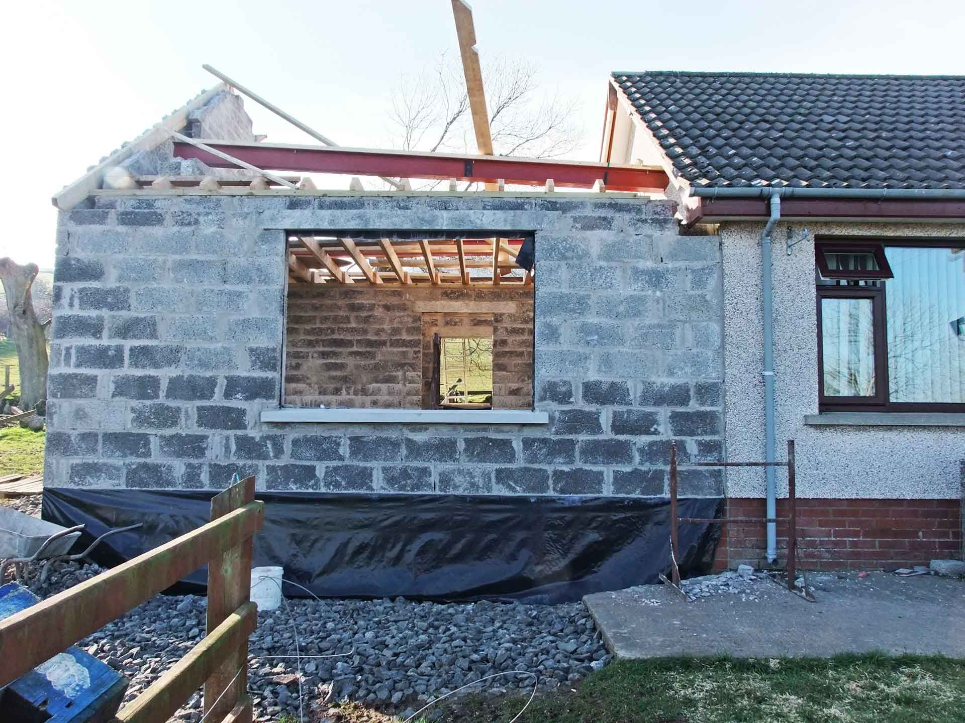 Construction d’une extension latérale de maison