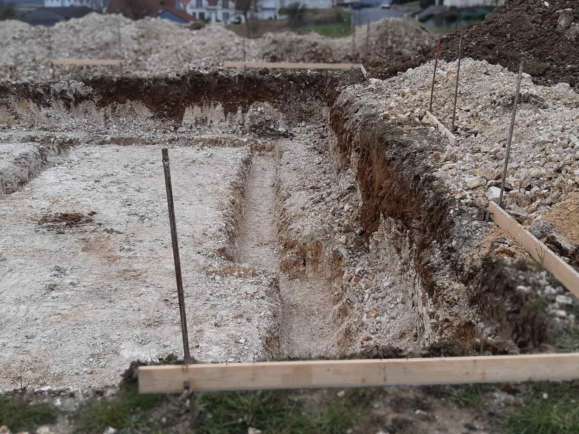 Tranchées pour les fondations d’une maison