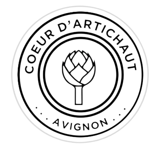 A black and white logo for coeur d ' artichaut avignon