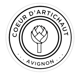 A black and white logo for coeur d ' artichaut avignon