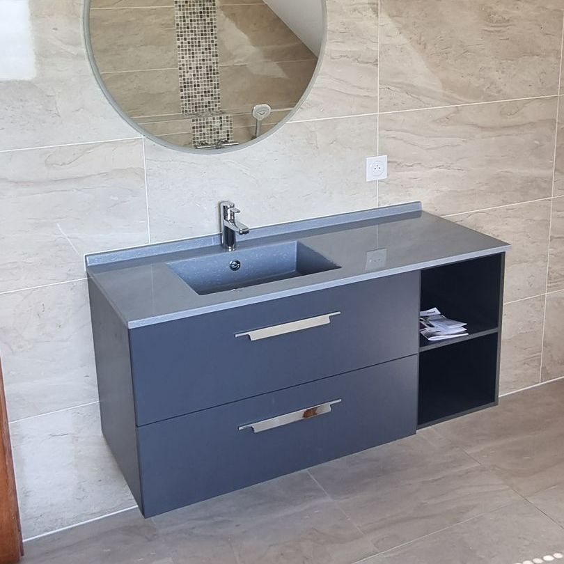 Meuble de salle de bains bleu