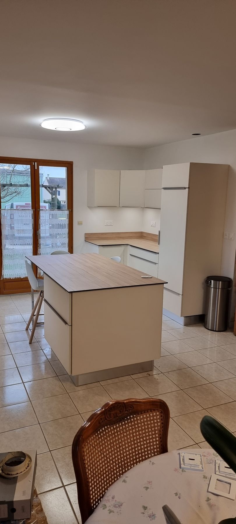 Plan de travail et îlot central