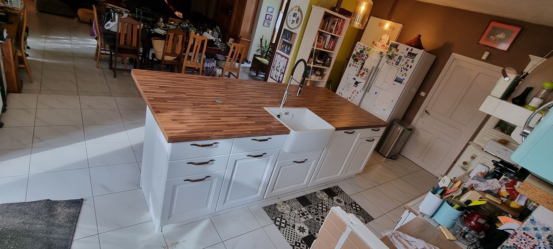 Cuisine blanche en bois