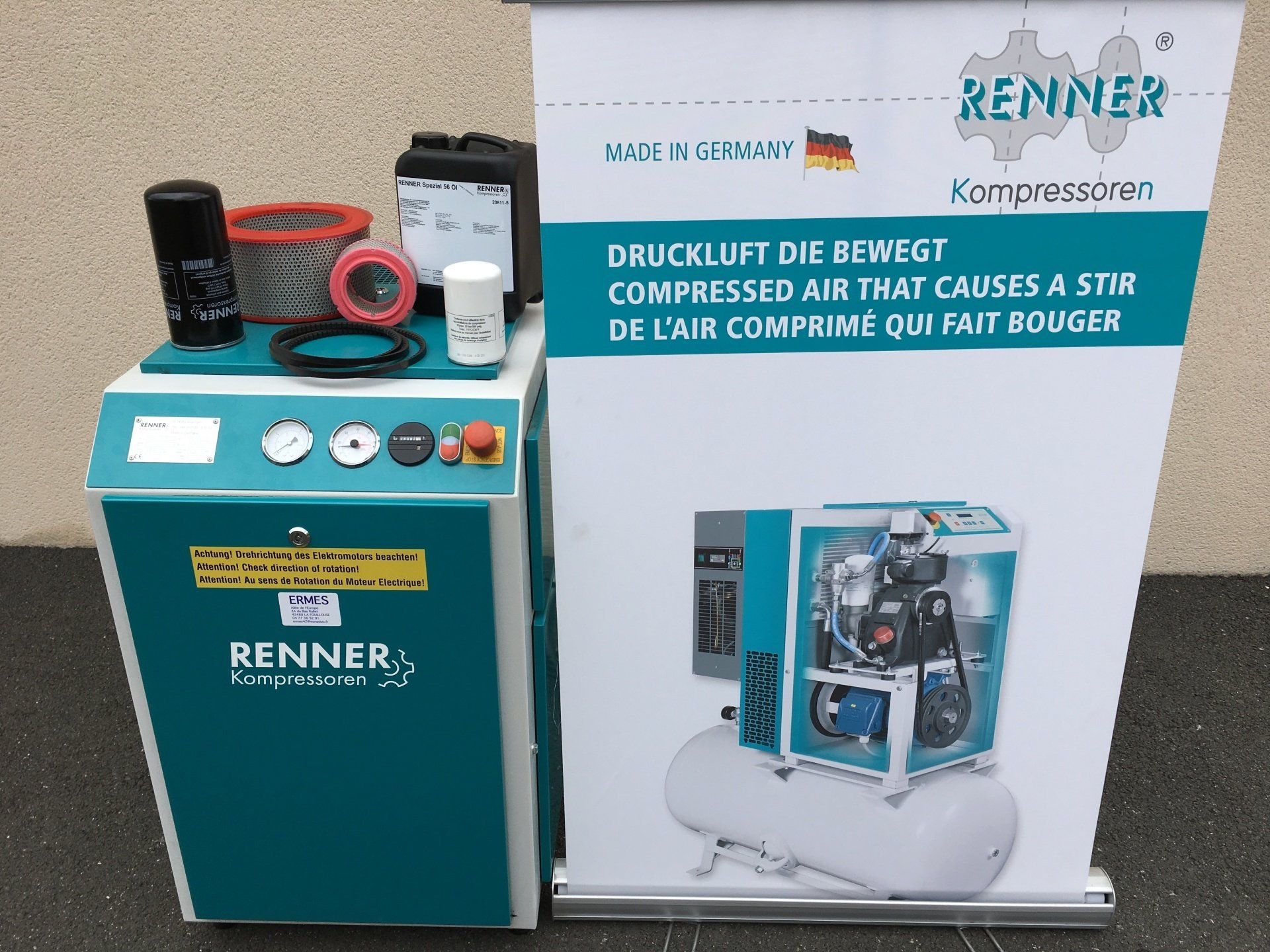 Un compresseur Renner et ses accessoires