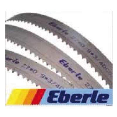 Trois lames de scie à ruban avec dents, étiquetées Eberle