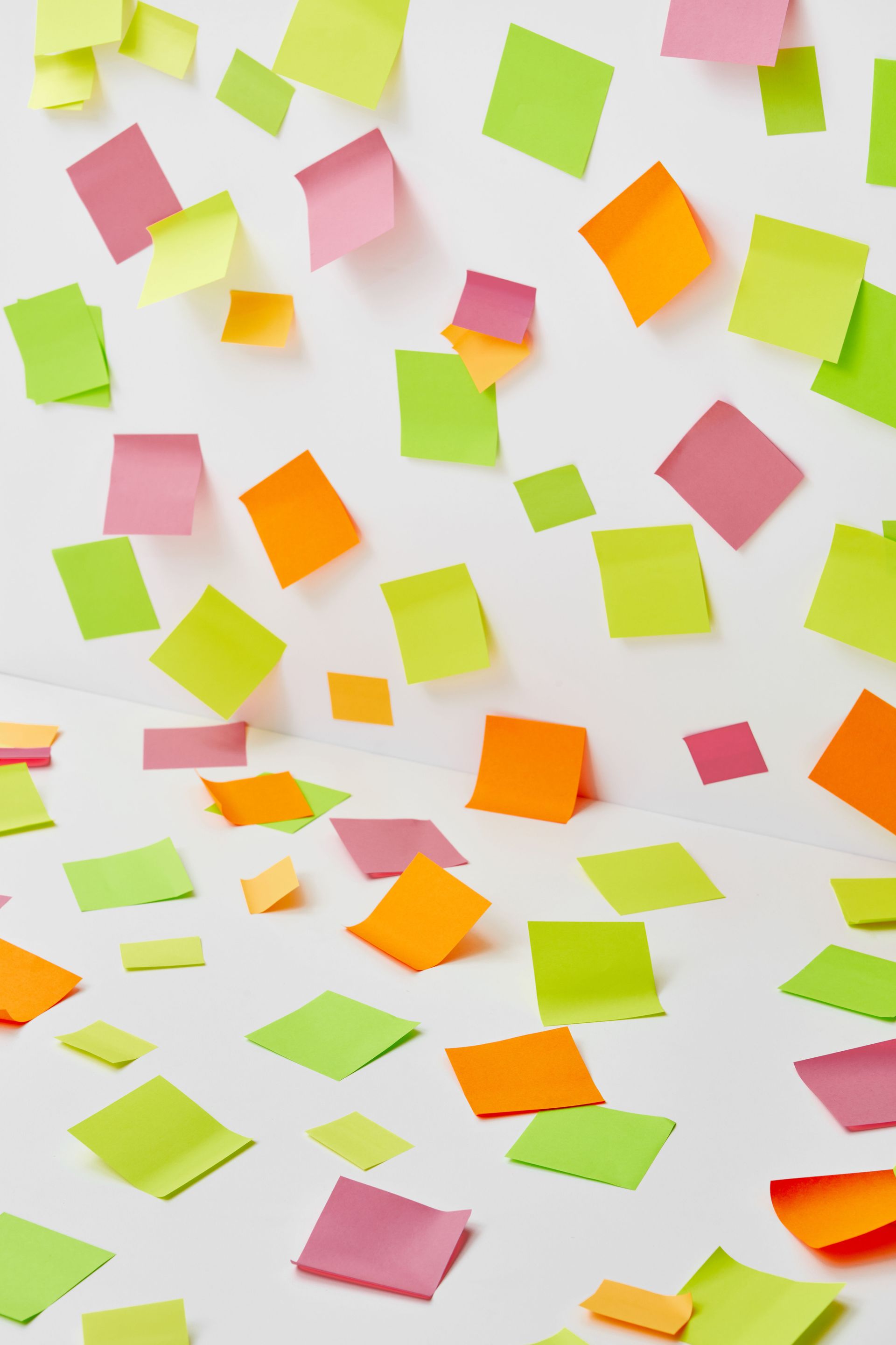 post it notes on whiteboard